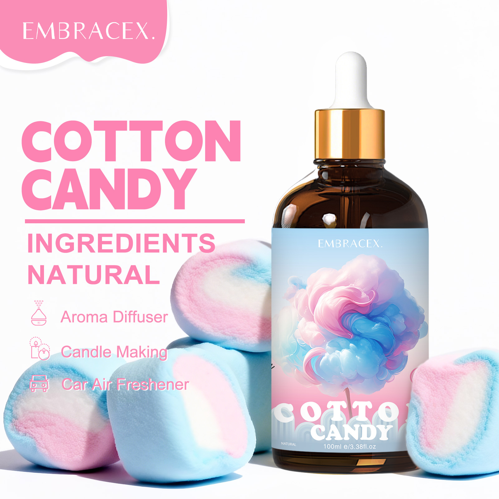 Candle Making Ingredients - 100ml Cotton Candy Essential Oil Massage