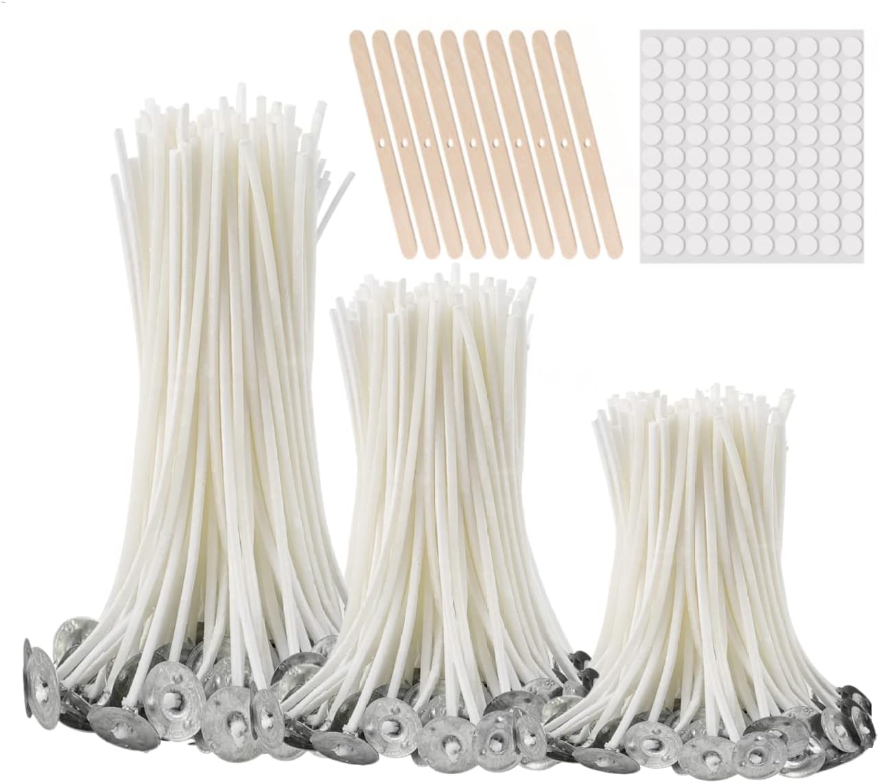 Cotton Wick Pre Tabbed - 300Pcs Pre-Waxed Cotton Candle Wicks with