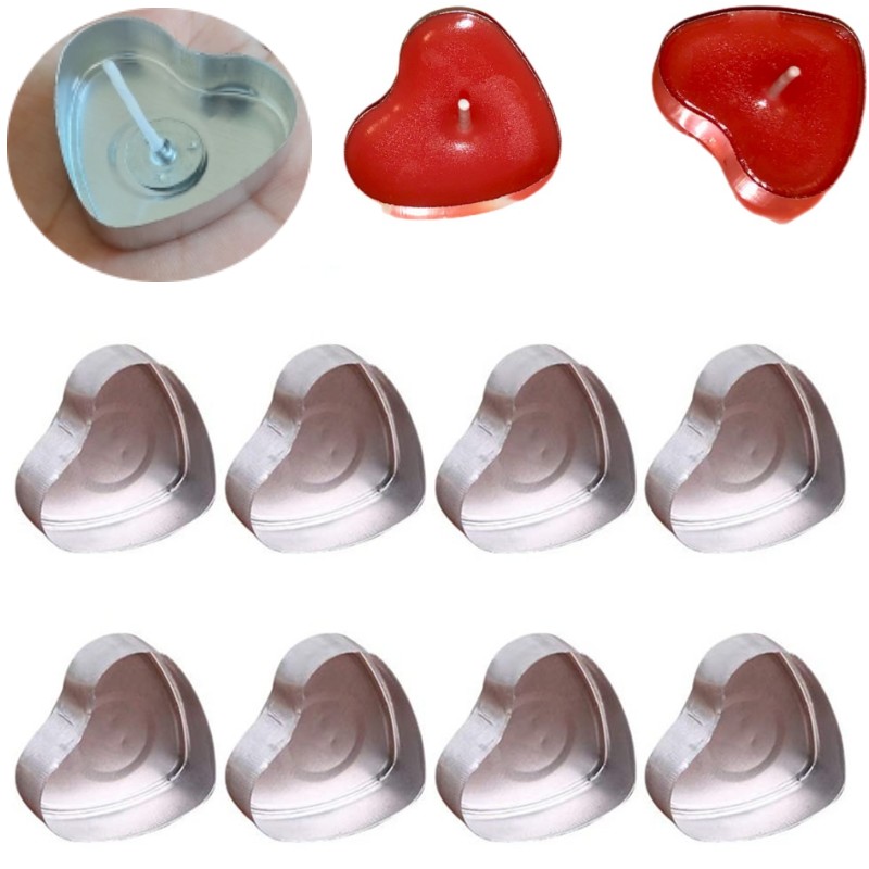 100 Sets Heart shaped Empty Al - Candle Making Reno avis et prix