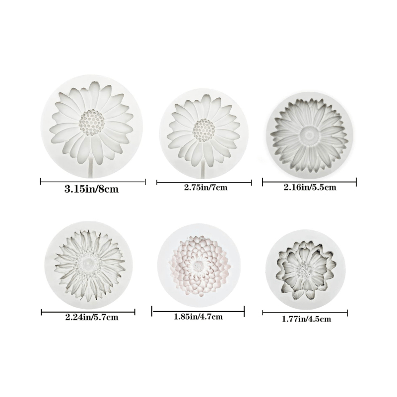 6 Pieces，Sunflower Daisy Silic - Candle Making Moulds avis et prix