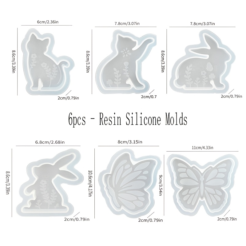 6pcs - 3D Rabbit and Kitten Si - Candle Making Moulds avis et prix