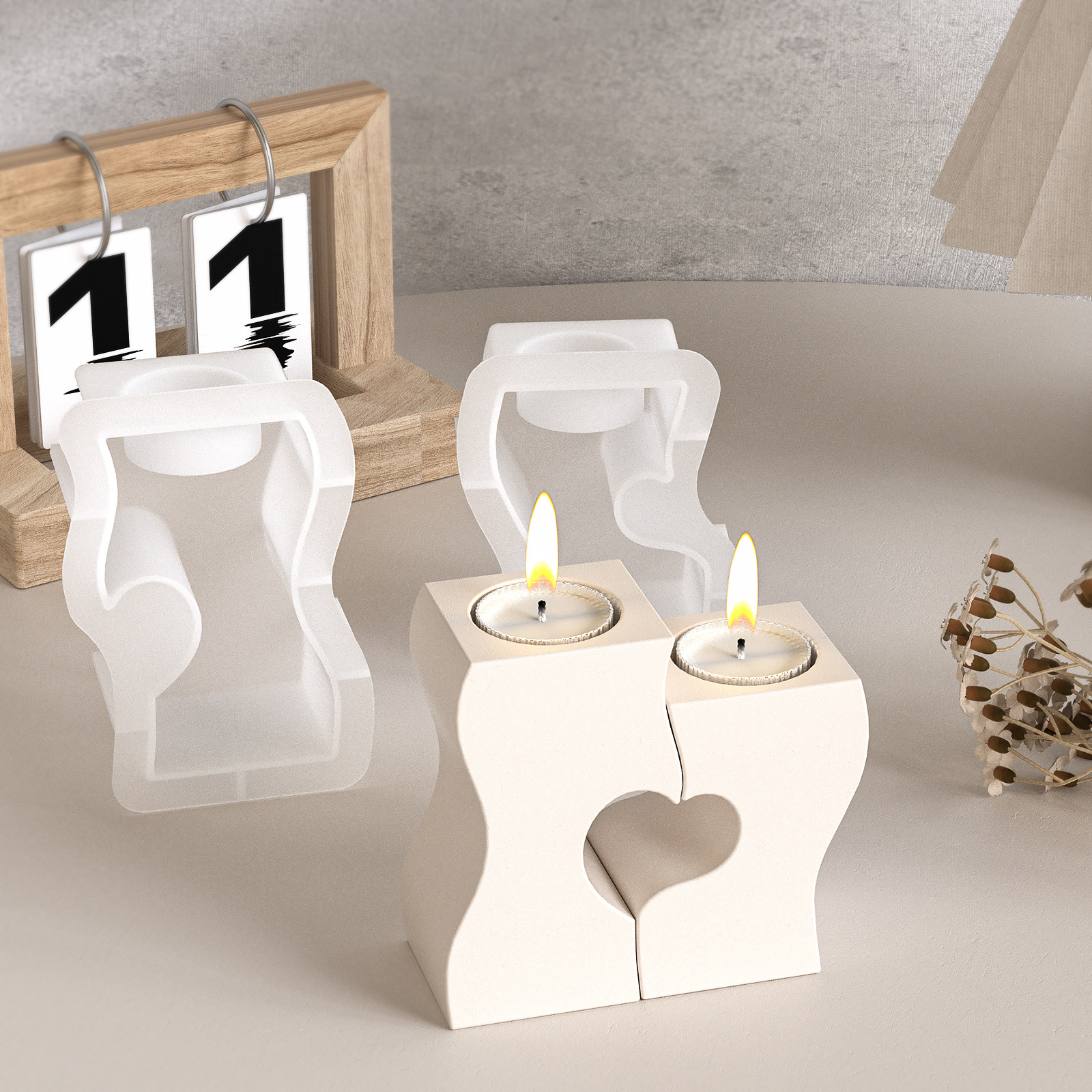 S Heart Candlestick Silicone M - Candle Making Moulds avis et prix