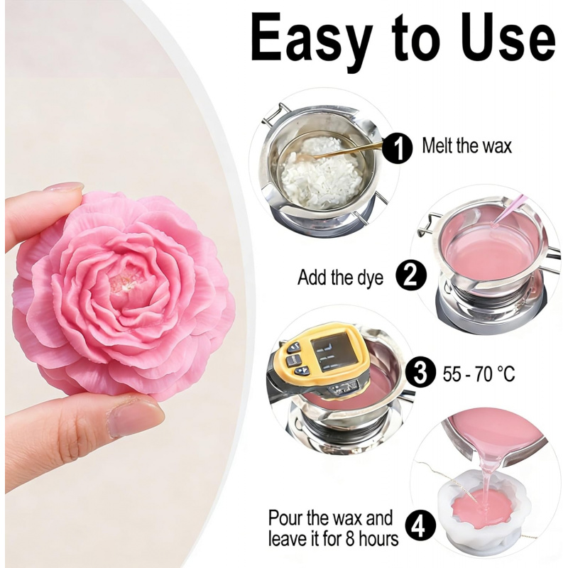5Flower Candle Mold Set，3D Flo - Candle Making Kits avis et prix