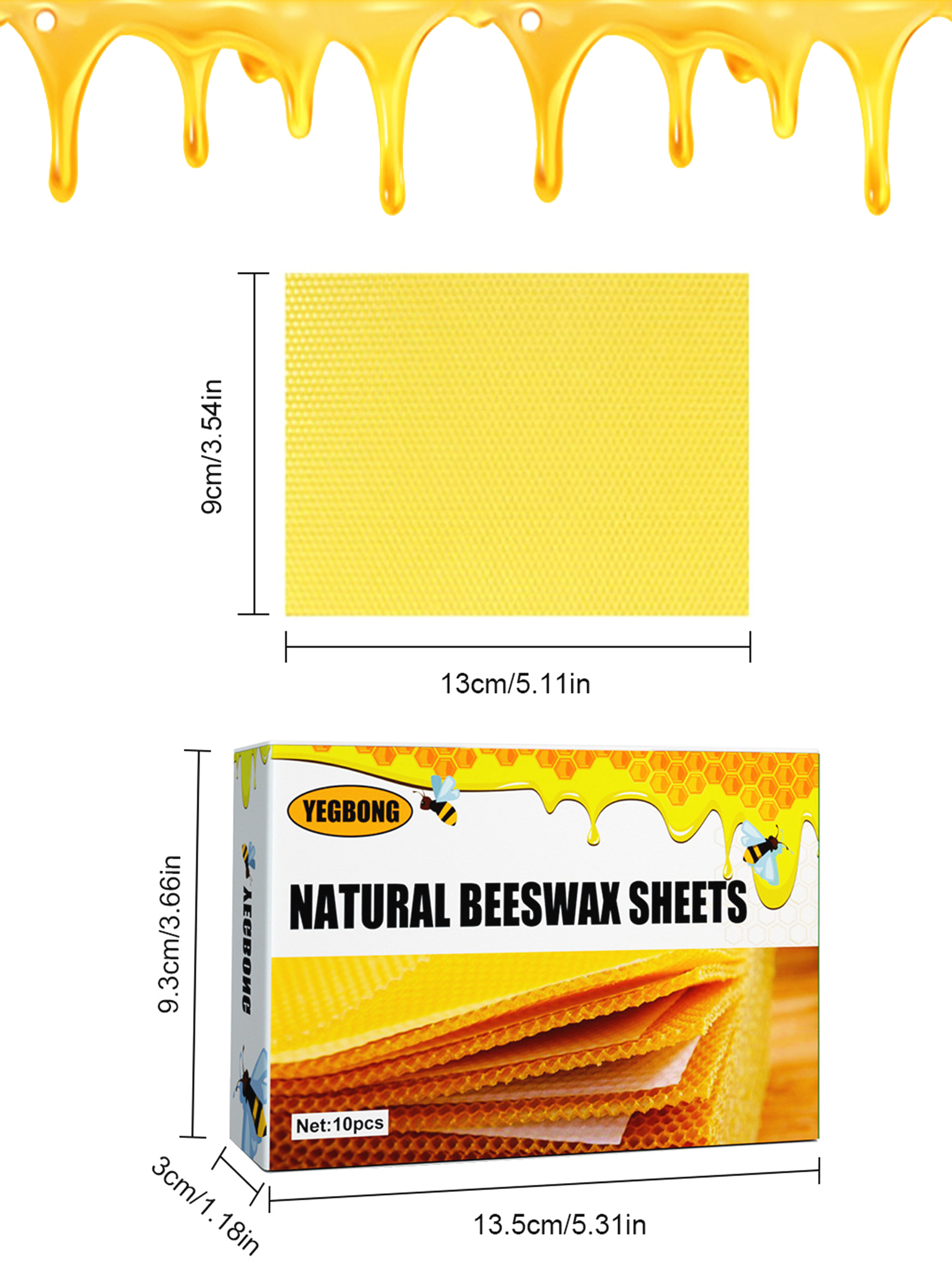 10Pcs Natural Honeycomb Bee Wa - Candle Making Reno avis et prix