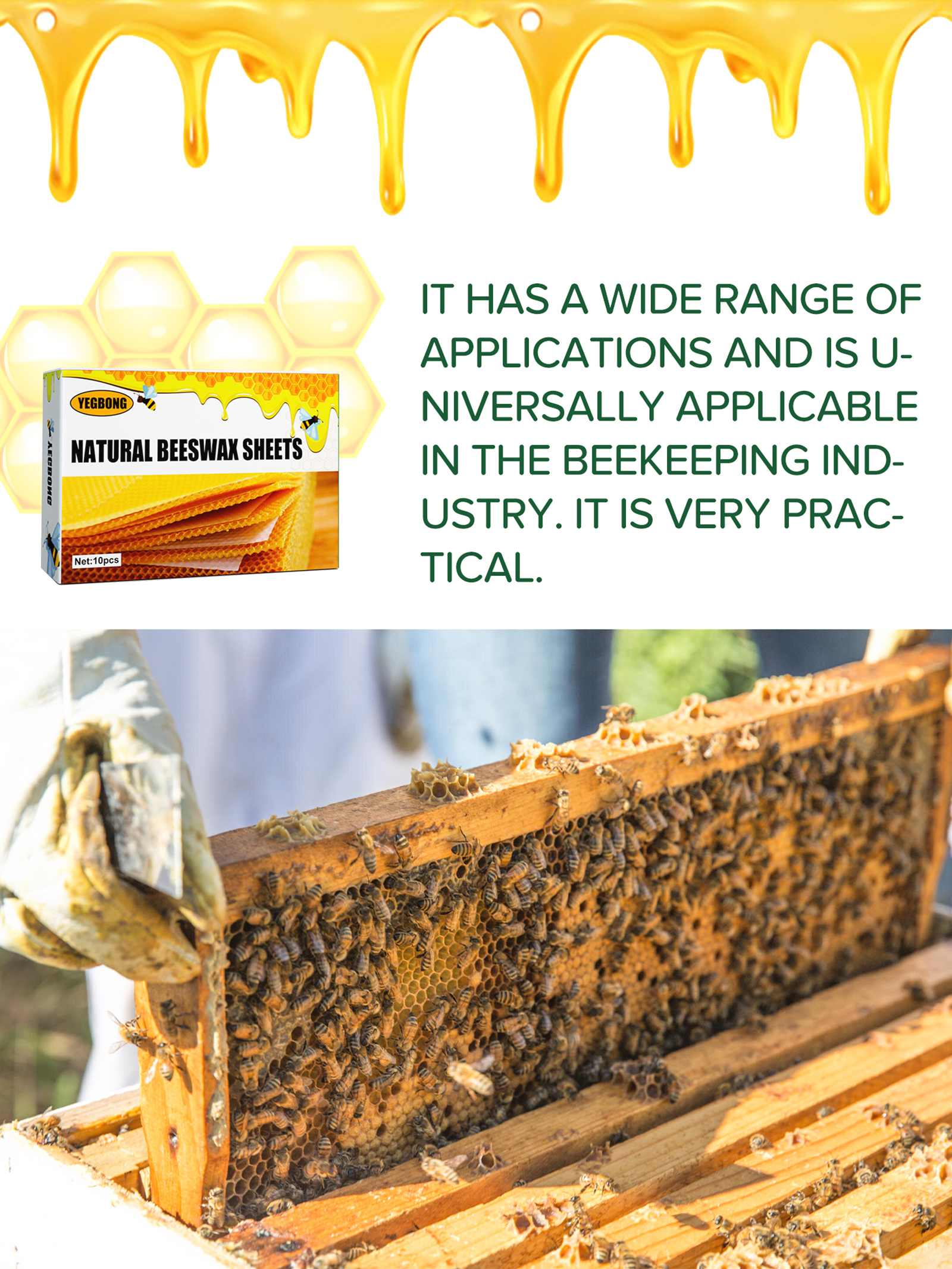 10Pcs Natural Honeycomb Bee Wa - Candle Making Reno avis et prix