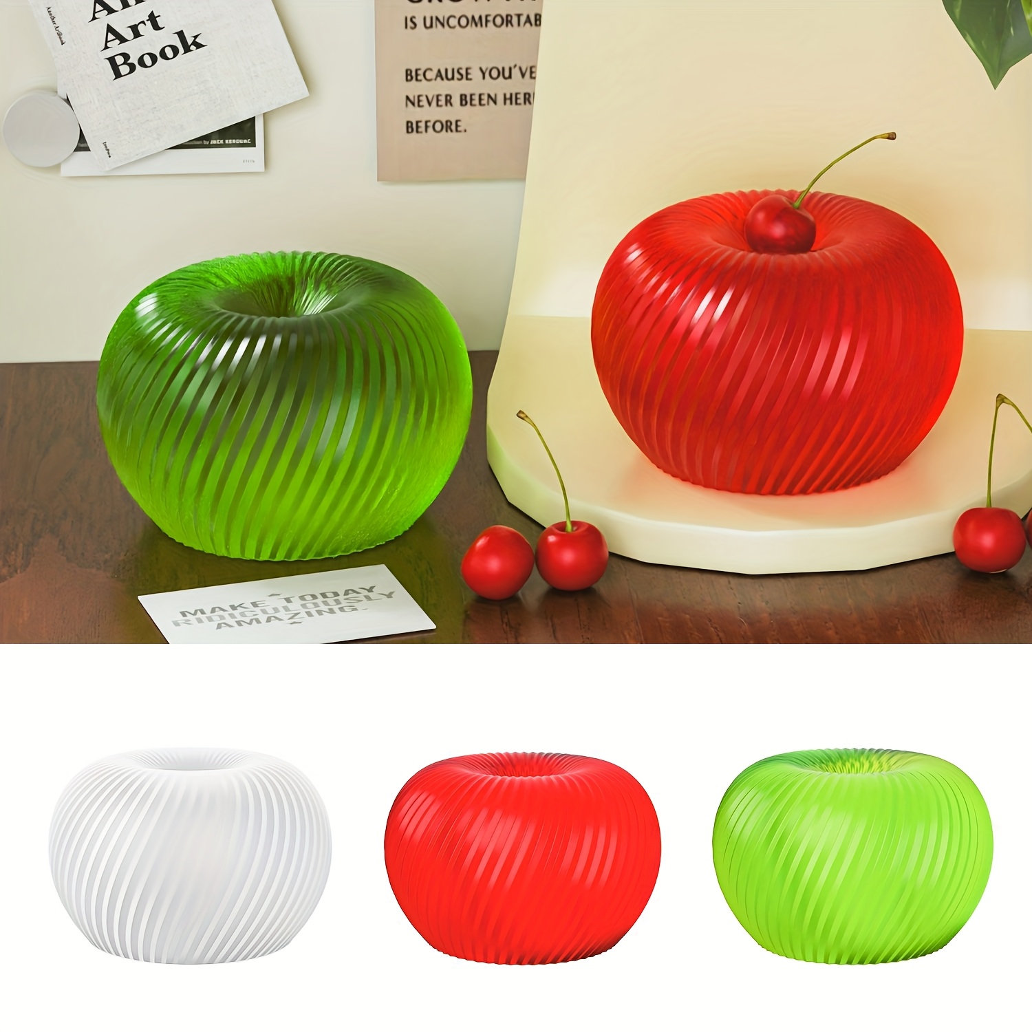 A trendy red apple silicone mo - Candle Making Moulds avis et prix
