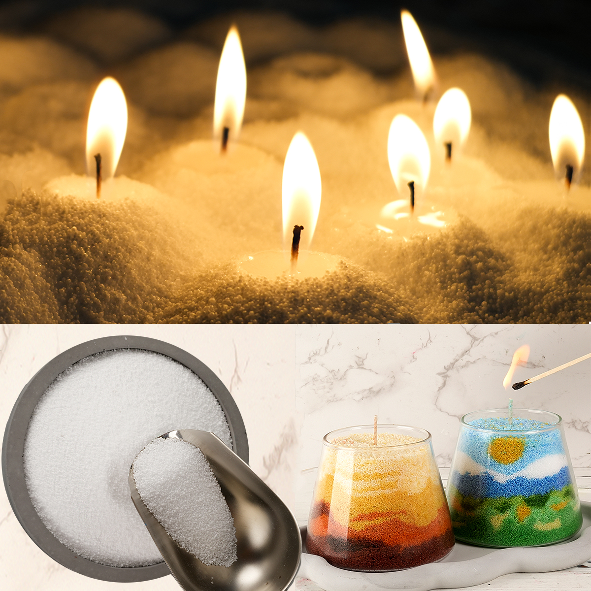 500g/1000g White Sand Wax Ice  - Candle Making Reno avis et prix