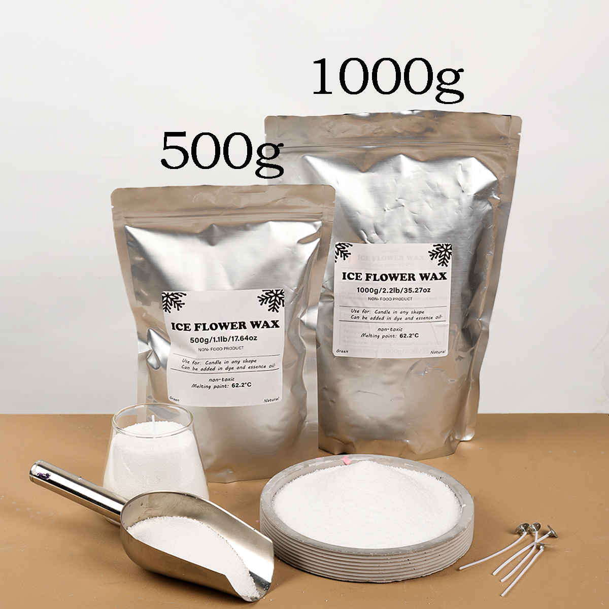 500g/1000g White Sand Wax Ice  - Candle Making Reno avis et prix